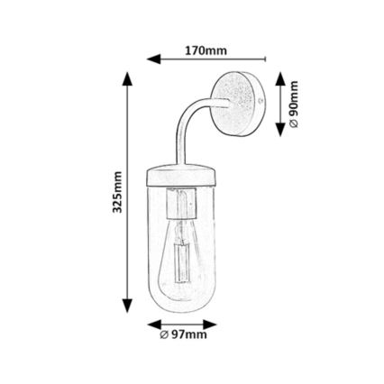 Rabalux - Επιτοίχιο φωτιστικό μπάνιου 1xE27/60W/230V γυαλιστερό χρώμιο