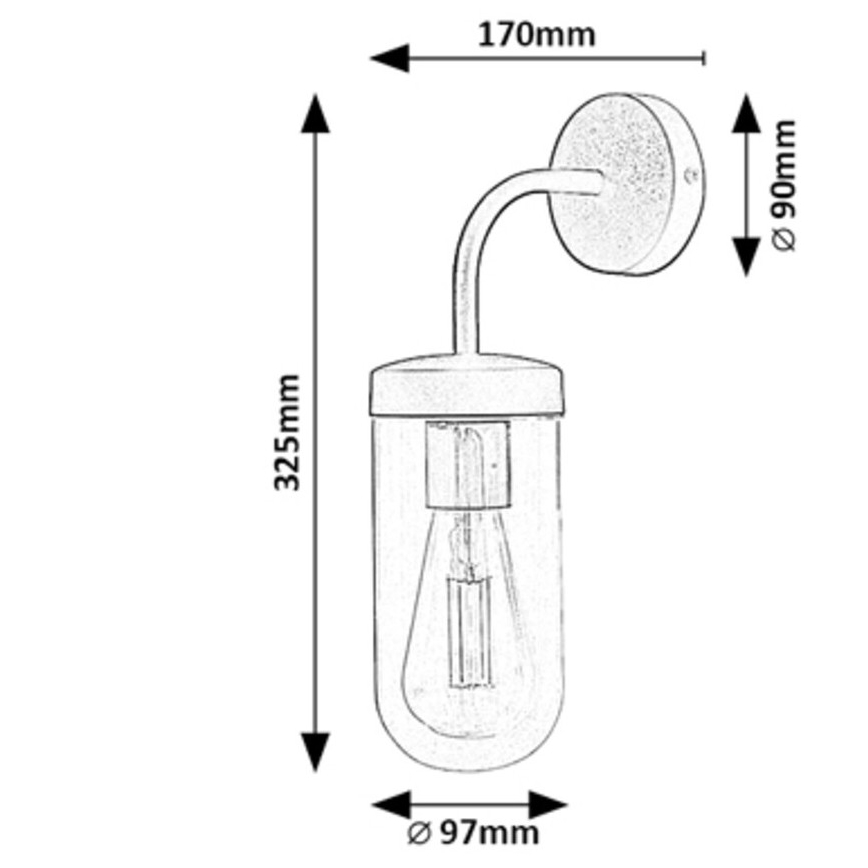 Rabalux - Επιτοίχιο φωτιστικό μπάνιου 1xE27/60W/230V IP44 μαύρο