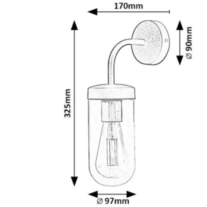 Rabalux - Επιτοίχιο φωτιστικό μπάνιου 1xE27/60W/230V IP44 μαύρο