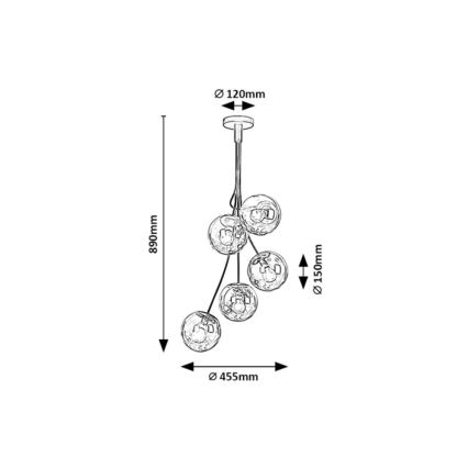 Rabalux - Κρεμαστό φωτιστικό πολύφωτο  5xE14/40W/230V