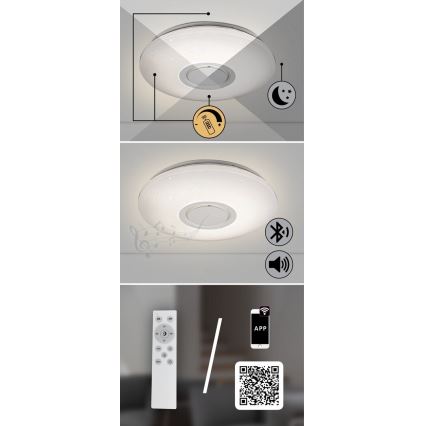 Rabalux - LED RGB dimmable φωτιστικό οροφής με ηχείο LED/24W/230V Wi-Fi Tuya + τηλεχειριστήριο