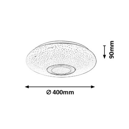 Rabalux - LED RGB dimmable φωτιστικό οροφής με ηχείο LED/24W/230V Wi-Fi Tuya + τηλεχειριστήριο