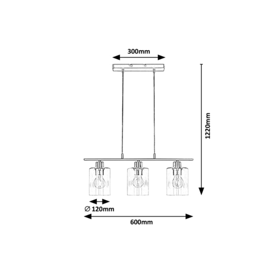 Rabalux - Κρεμαστό φωτιστικό οροφής 3xE27/40W/230V