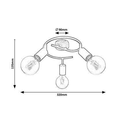Rabalux - Φωτιστικό σποτ 3xE27/40W/230V