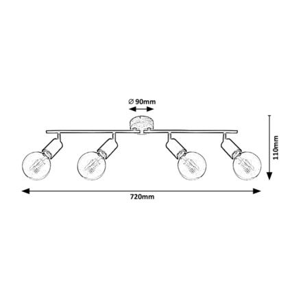 Rabalux - Φωτιστικό σποτ 4xE27/40W/230V