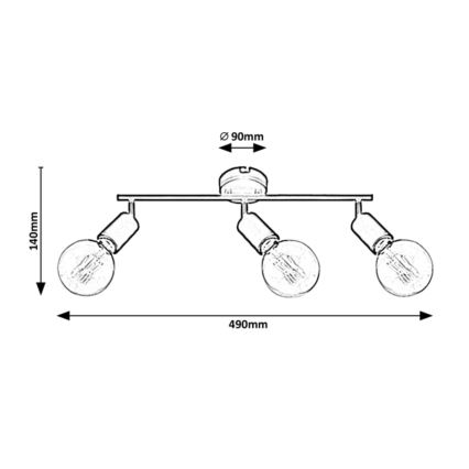 Rabalux - Φωτιστικό σποτ LAMAR 3xE27/40W/230V