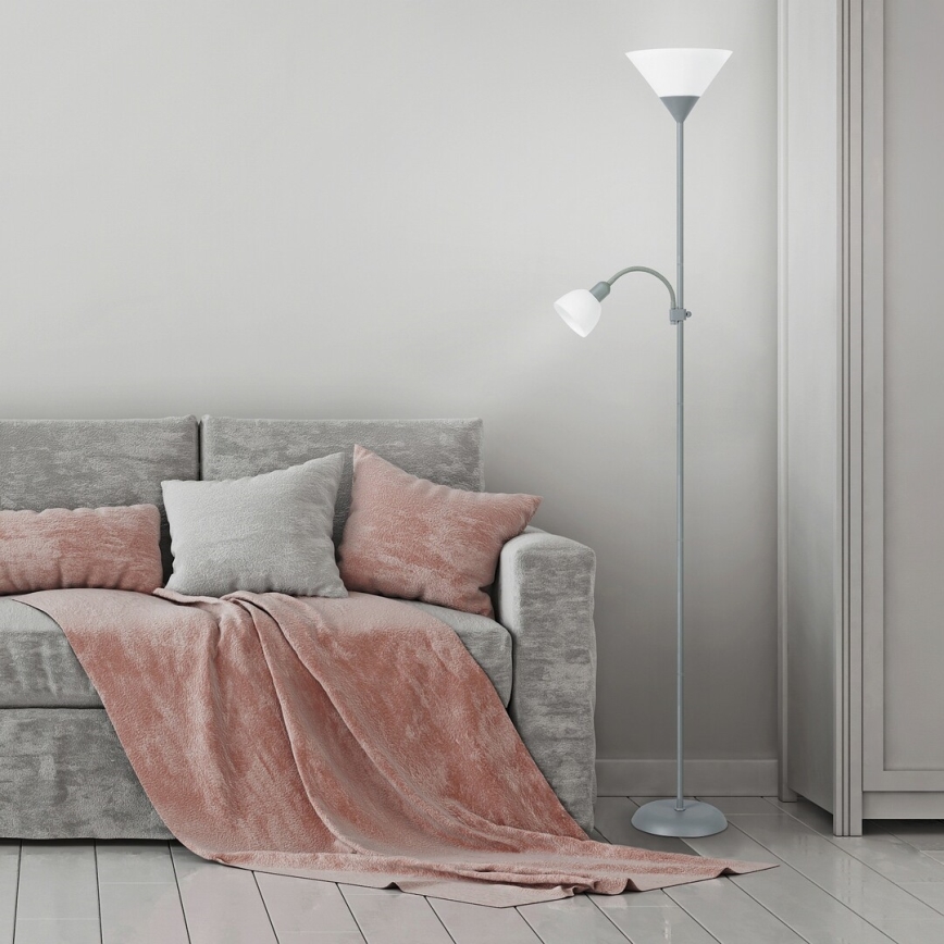 Rabalux - επιδαπέδιο φωτιστικό 1xE27/100W+E14/25W γκρι/λευκό