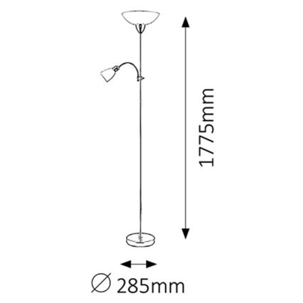 Rabalux - Επιδαπέδια λάμπα 1xE27/60W+E14/40W