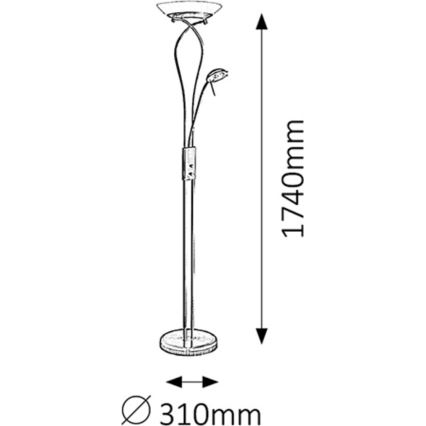 Rabalux - Επιδαπέδια λάμπα dimmer 1xR7s/230W + 1xG9/40W