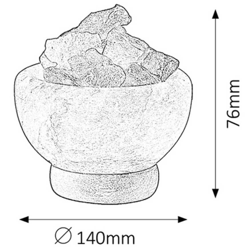 Rabalux - Αλατολάμπα 1xE14/15W/230V 3,2 kg