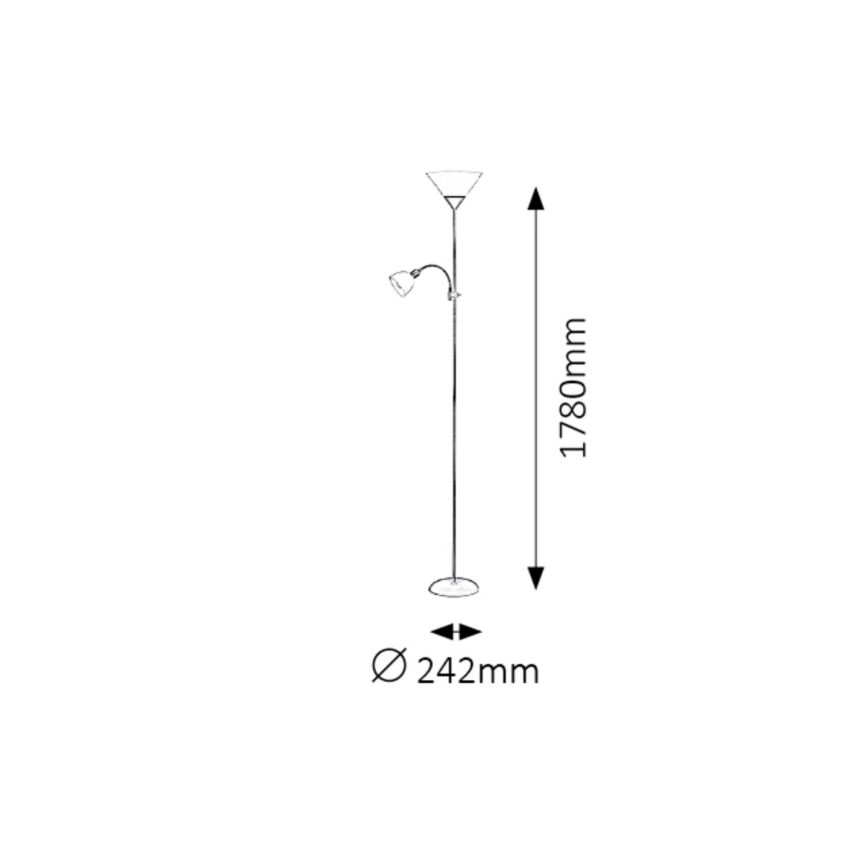 Rabalux - επιδαπέδιο φωτιστικό 1xE27/100W+1xE14/25W/230V καφέ/λευκό