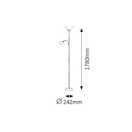 Rabalux - επιδαπέδιο φωτιστικό 1xE27/100W+1xE14/25W/230V καφέ/λευκό