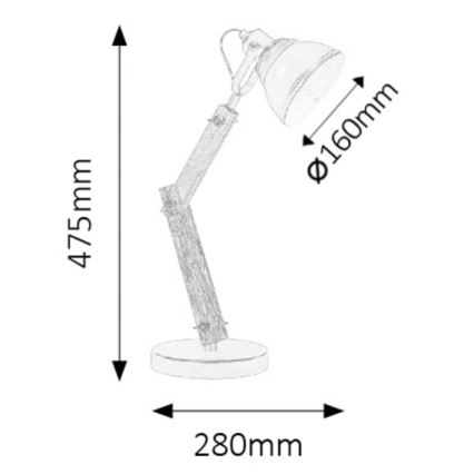 Rabalux - Επιτραπέζια λάμπα 1xE14/15W/230V μαύρο