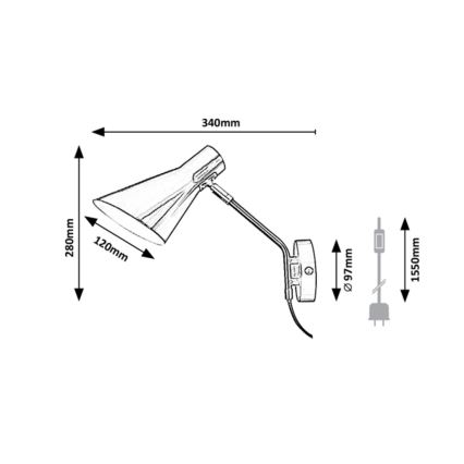 Rabalux - Επιτοίχια λάμπα 1xE27/25W/230V