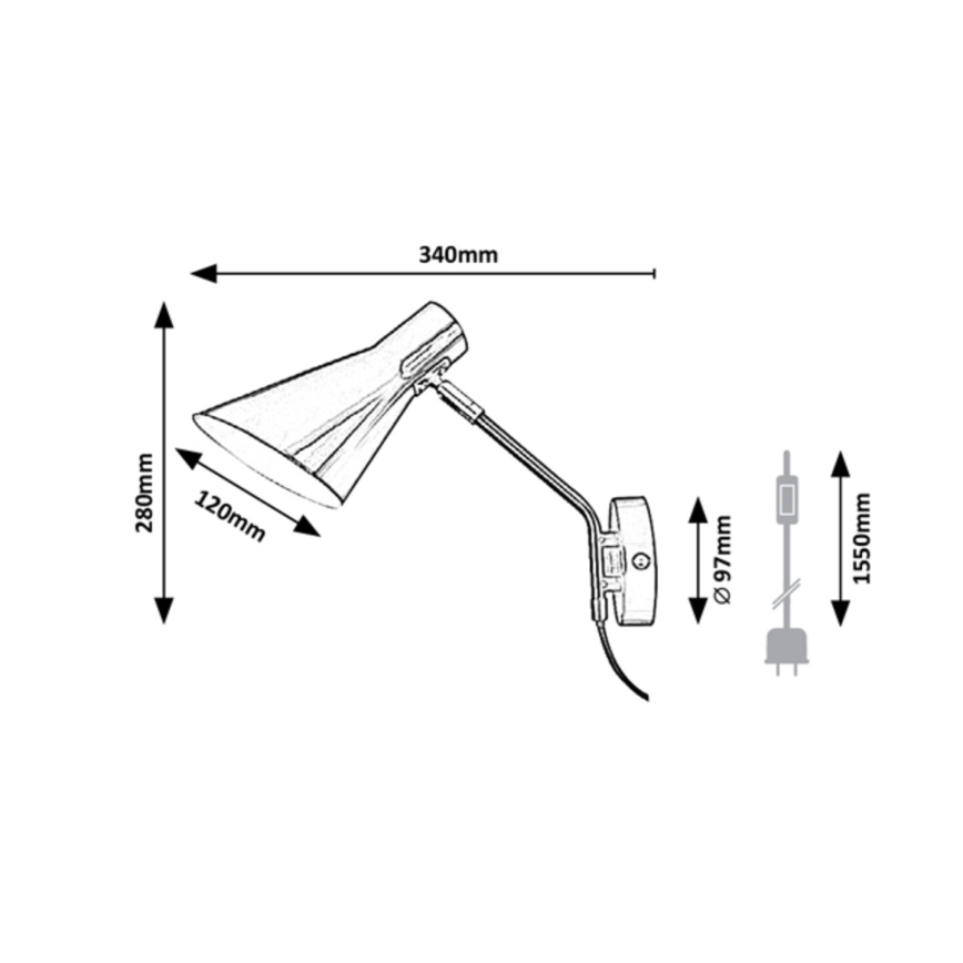 Rabalux - Επιτοίχια λάμπα 1xE27/25W/230V