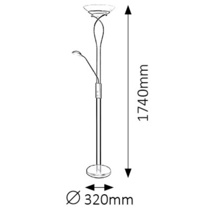 Rabalux - Επιδαπέδια λάμπα 2xE27/15W+1xG9/40W/230V μαύρο