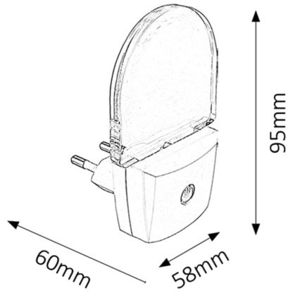 Rabalux 4658 - LED λάμπα πρίζας PARIS 1xLED/0,5W/230V