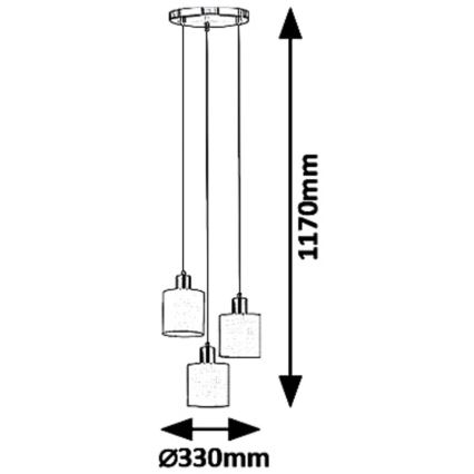 Rabalux 5012 - Πολύφωτο σε σχοινί NATINA 3xE14/25W/230V