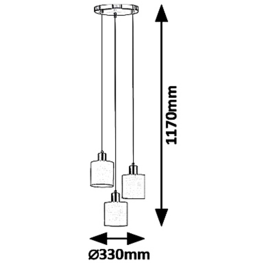 Rabalux 5012 - Πολύφωτο σε σχοινί NATINA 3xE14/25W/230V