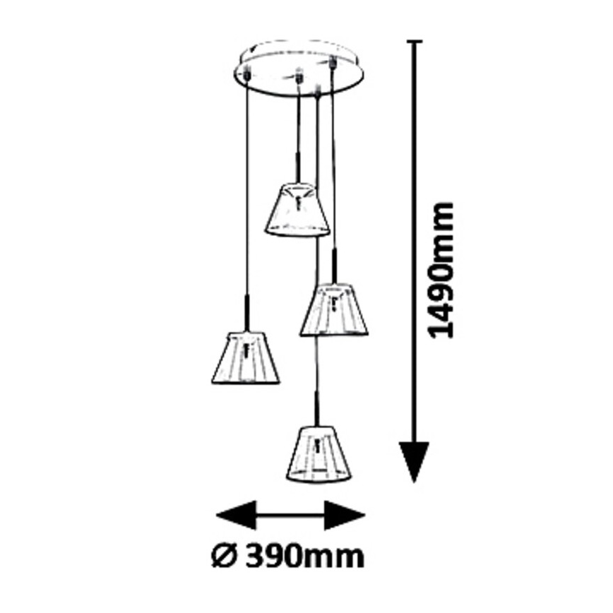 Rabalux - Κρεμαστό φωτιστικό οροφής LED AVIANA 4xLED/6W/230V