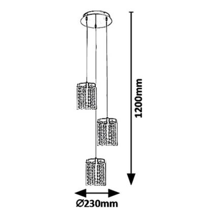 Rabalux 5044 - Πολύφωτο LED σε σχοινί ASTRELLA 3xLED/6W/230V