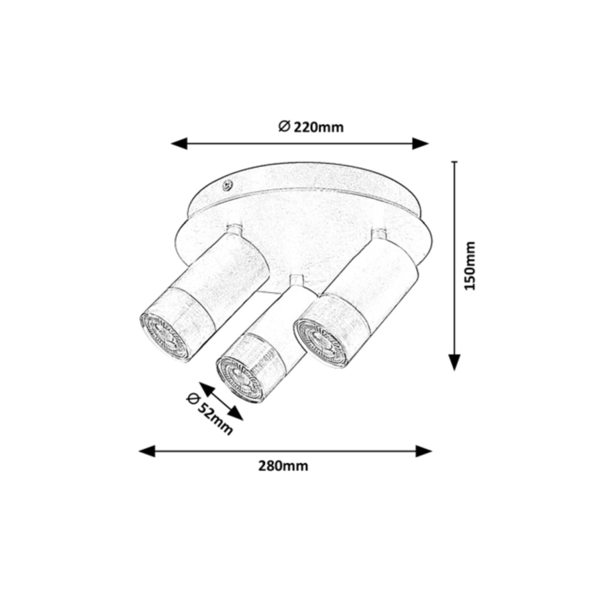Rabalux  - Φωτιστικό σποτ ZIRCON 3xGU10/5W/230V