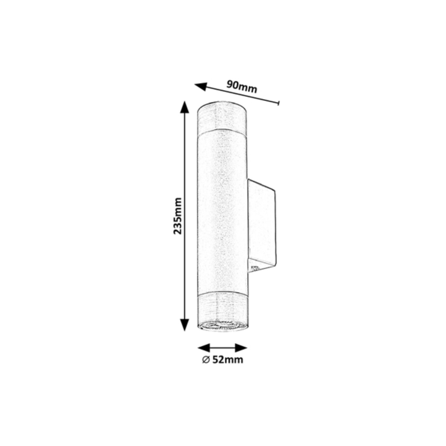Rabalux - Φωτιστικό τοίχου ZIRCON 2xGU10/5W/230V