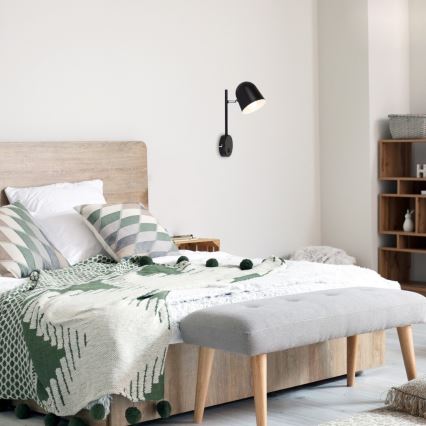 Rabalux - Φωτιστικό τοίχου EGON 1xE14/40W/230V μαύρο