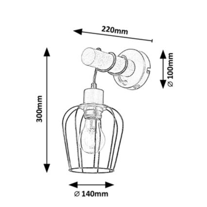 Rabalux - Φωτιστικό τοίχου 1xE27/40W/230V Καουτσουκόδεντρο