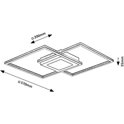 Rabalux - LED επιτοίχιο φωτιστικό LED/40W/230V 57x57 εκ.