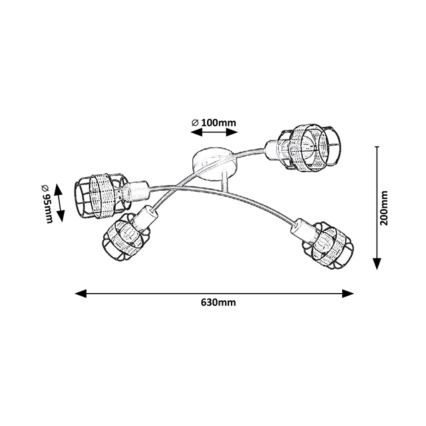 Rabalux - Χωνευτό πολύφωτο 4xE14/25W/230V