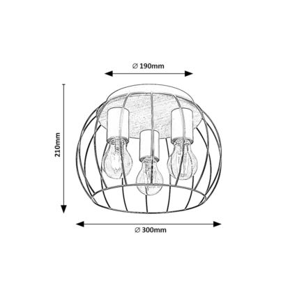 Rabalux - Φωτιστικό οροφής 3xE27/25W/230V διάμ. 30 cm