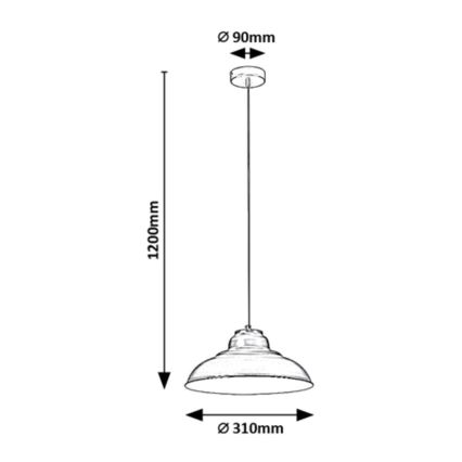 Rabalux - Κρεμαστό φωτιστικό οροφής καμπάνα 1xE27/60W/230V
