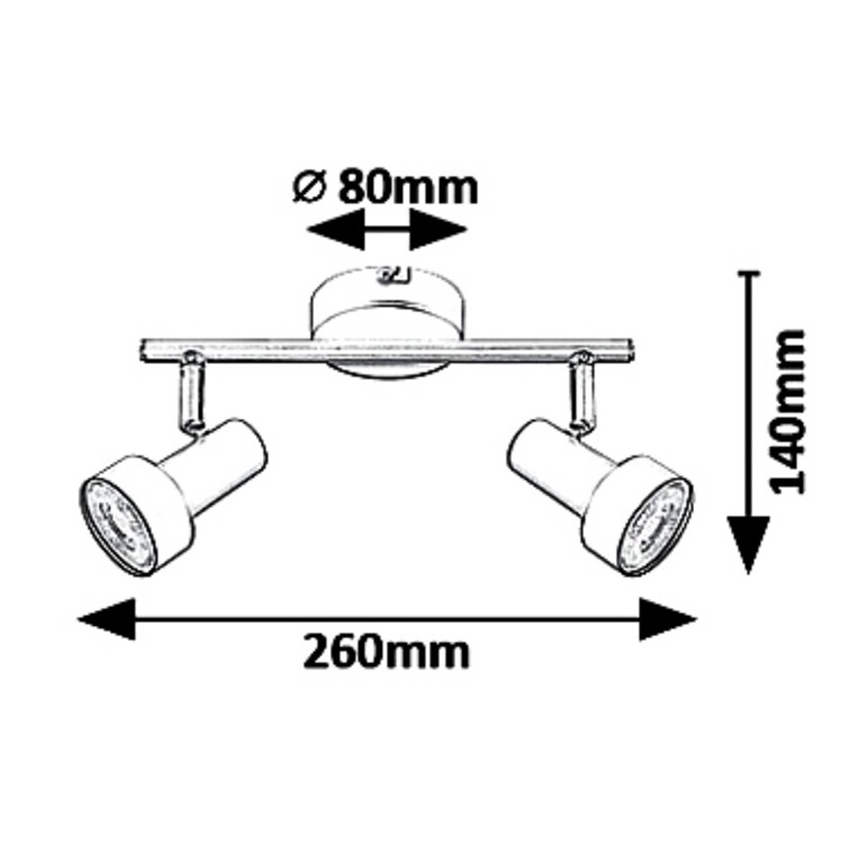 Rabalux 5323 - Φωτιστικό σποτ KONRAD 2xGU10/50W/230V