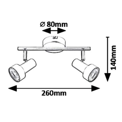 Rabalux 5323 - Φωτιστικό σποτ KONRAD 2xGU10/50W/230V