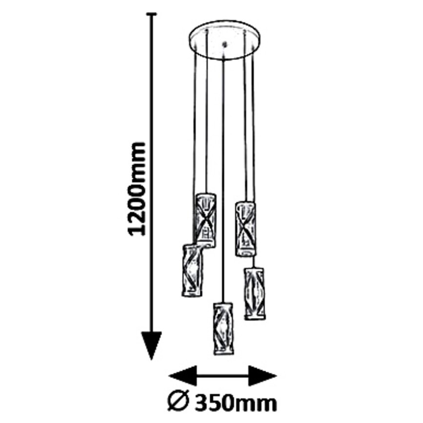 Rabalux 5340 - Πολύφωτο σε σχοινί OBERON 5xE14/40W/230V