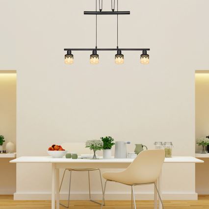 Rabalux 5345 - Πολύφωτο σε σχοινί LACEY 4xE14/40W/230V