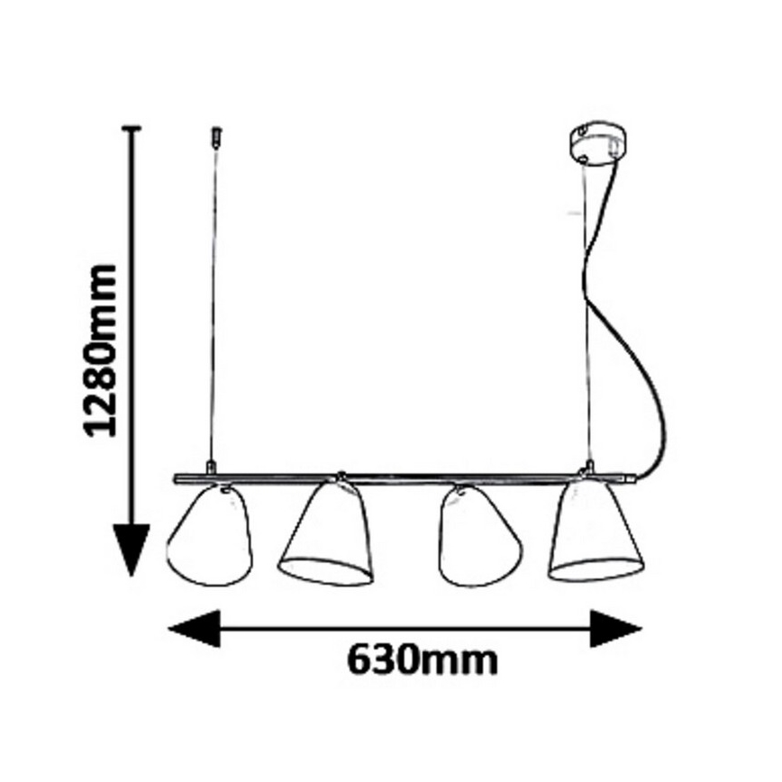Rabalux 5377 - Πολύφωτο σε σχοινί ALTDER 4xE14/40W/230V