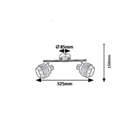 Rabalux 5380 - Φωτιστικό σποτ BASIL 2xE14/40W/230V