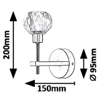 Rabalux 5394 - Φως τοίχου KASSIA 1xG9/5W/230V