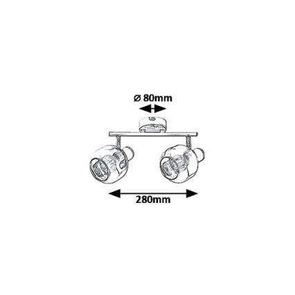Rabalux 5398 - Φωτιστικό σποτ SALAZAR 2xE14/40W/230V
