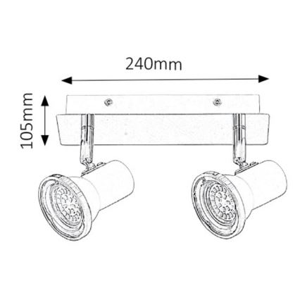 Rabalux - Φως σποτ μπάνιου LED 2xGU10/4,5W/230V IP44