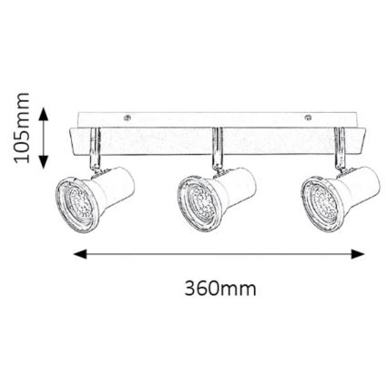 Rabalux - Φως σποτ μπάνιου LED 3xGU10/4,5W/230V IP44