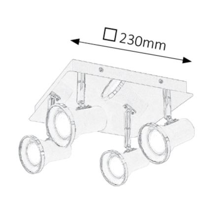 Rabalux - Φως σποτ μπάνιου LED 4xGU10/4,5W/230V IP44