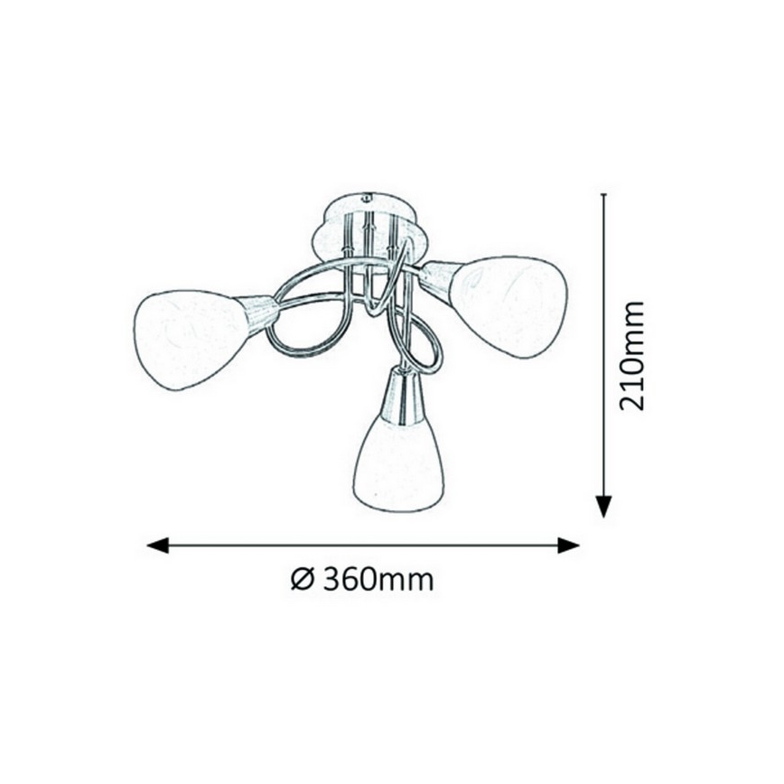 Rabalux - Συνδεδεμένο πολύφωτο 3xE14/40W/230V χρώμιο ματ