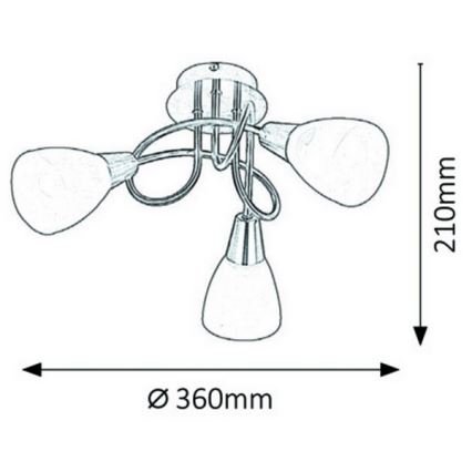 Rabalux - Συνδεδεμένο πολύφωτο 3xE14/40W/230V χρώμιο ματ