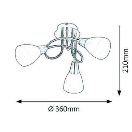 Rabalux - Συνδεδεμένο πολύφωτο 3xE14/40W/230V ορείχαλκος