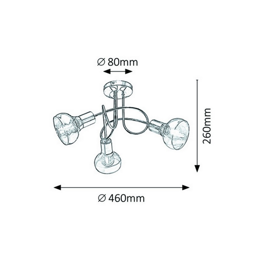 Rabalux - Συνδεδεμένο πολύφωτο 3xE14/40W/230V χρυσαφί
