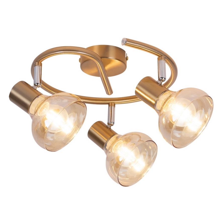 Rabalux 5549 - Φωτιστικό σποτ HOLLY 3xE14/40W/230V χρυσαφί