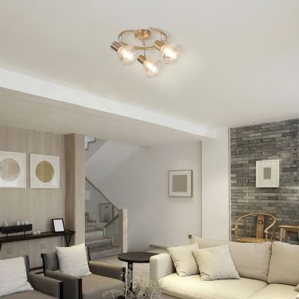 Rabalux 5549 - Φωτιστικό σποτ HOLLY 3xE14/40W/230V χρυσαφί